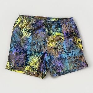 Mens 2XT Vintage Sideout 90s Swimtrunks All Over Tribal Pattern Lined Pockets